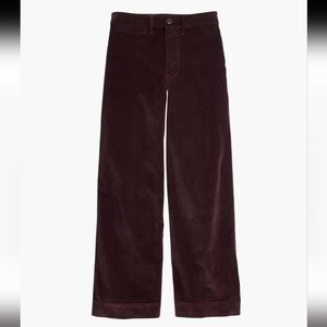 Madewell Emmett Wide-Leg Crop Pants in Velveteen